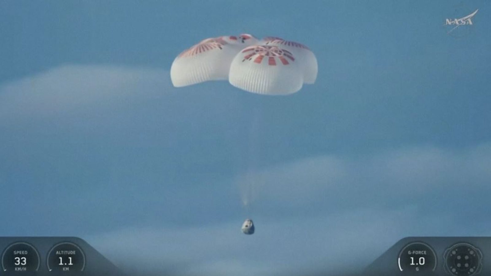 Four astronauts return to Earth after eight months aboard the ISS