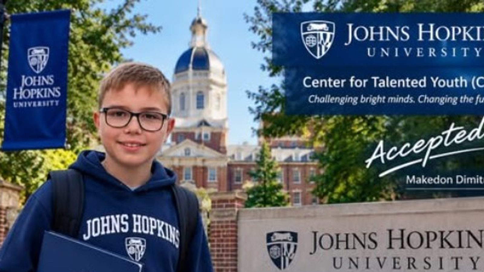 Македон Димитровски прифатен во Програмата за талентирани млади на Johns Hopkins