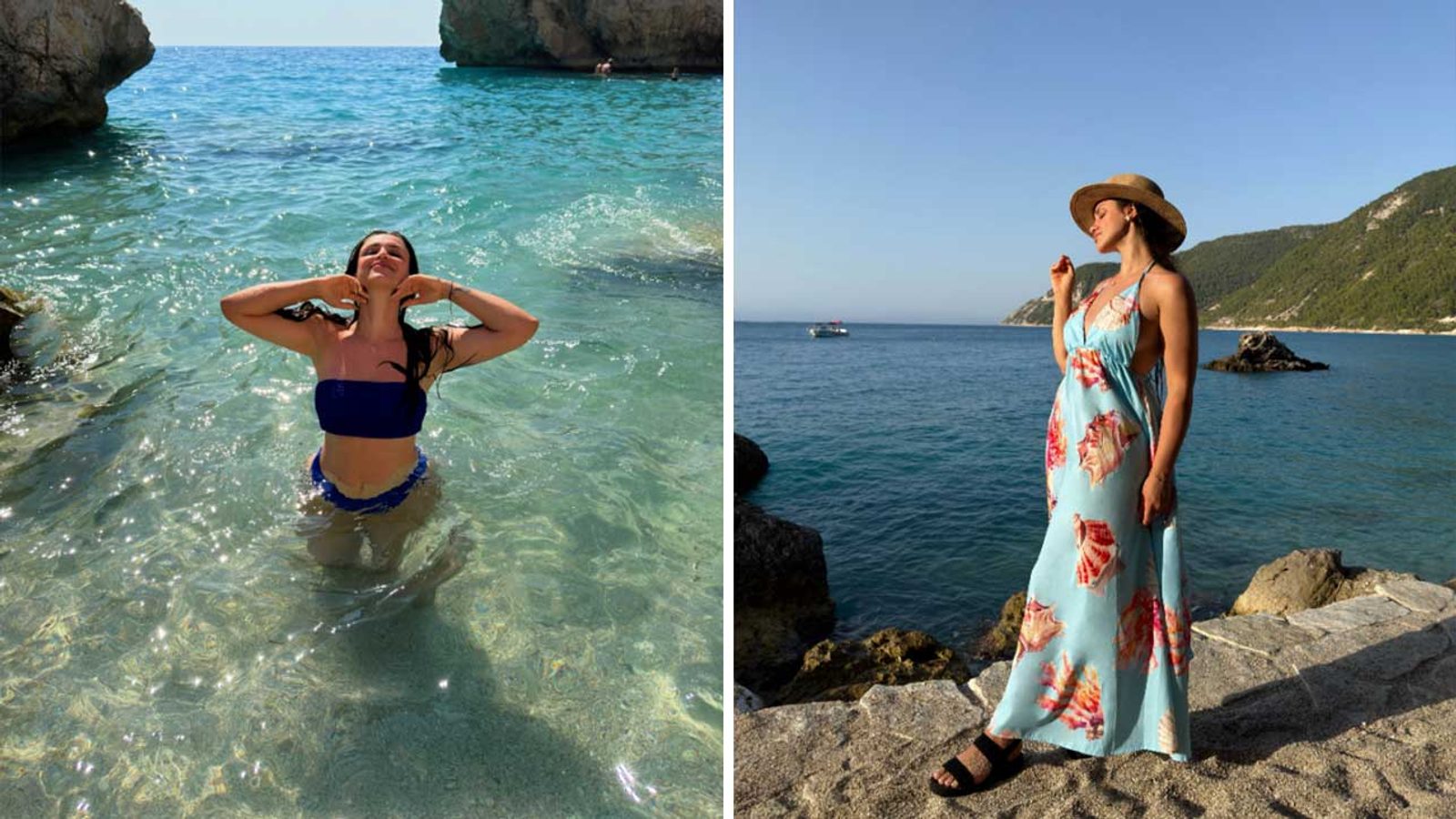 Марија Груевска го краде шоуто на Лефкада: црн едноделен Calvin Klein и морски фотографии