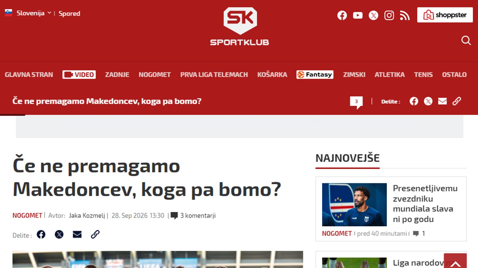 Медиумите во Словенија: „Ако не ги победиме Македонците, кого ќе победиме?!“
