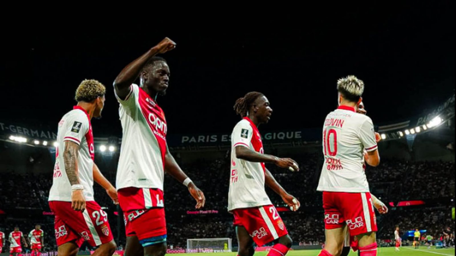 Monaco stuns PSG 2-1 at Parc des Princes