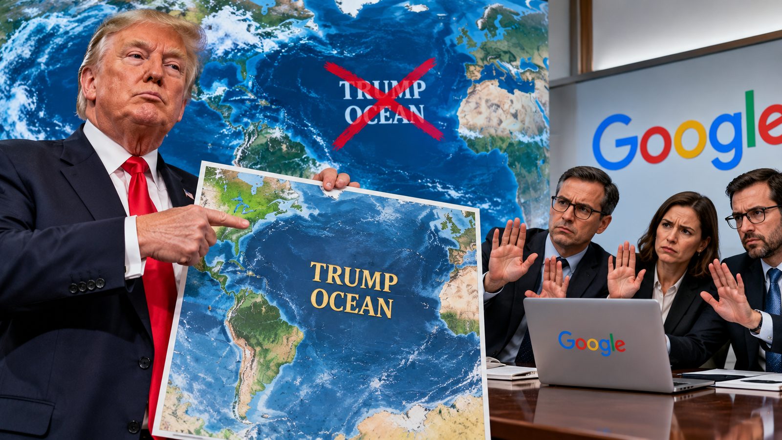 Трамп: Челниците на Гугл одбиле да именуваат океан по него